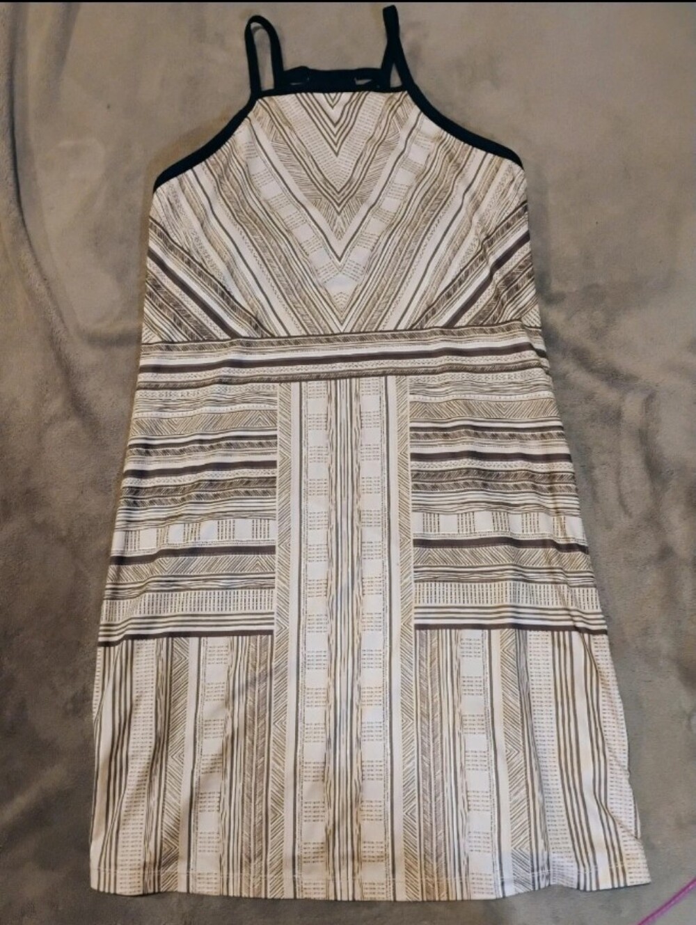 prAna Ardor High Neck Geometric Athletic Dress with Built-In Shelf Bra - Size S